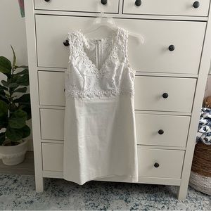 Lilly Pulitzer Sandi White Lace Bodice Stretch Shift Dress